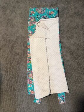 Kid Floral Teal Nap Mat with Cream Minky Lining